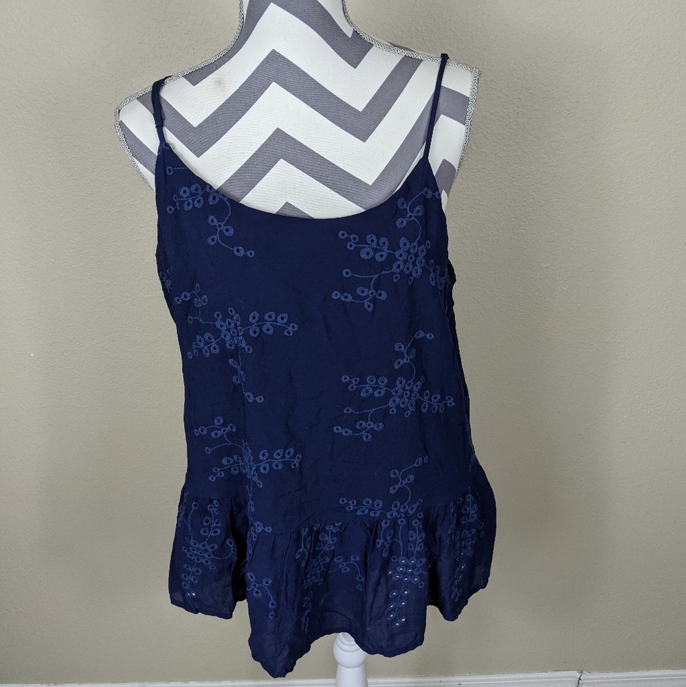 Maurices Blue Floral Spaghetti Straps Top